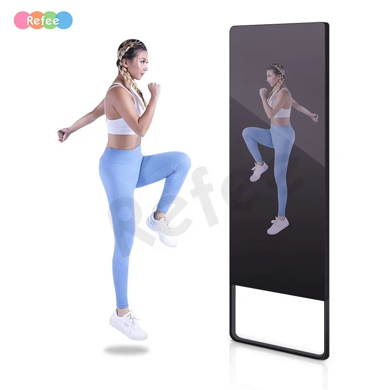 Smart Home Gym Mirror - Großer interaktiver Fitness-Workout-Smart-Home-Gym-Trainer mit elektronischem Glasdisplay-Spiegel
