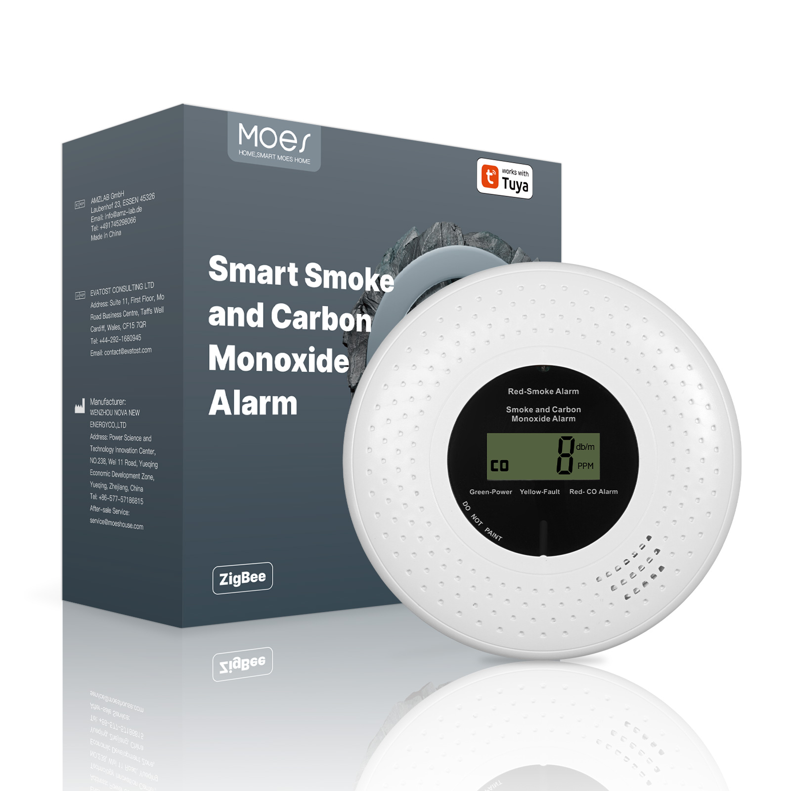 Smart Smoke Detector - Zigbee Smart Rauch- und Kohlenmonoxidmelder CO
