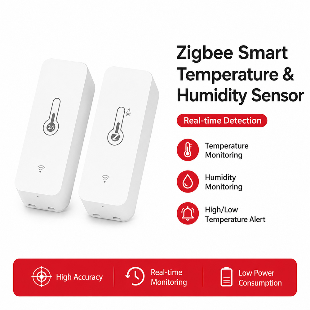 Smart Home Yandex - Zigbee Temperatur- und Feuchtigkeitssensor, Smartes Thermometer-Hygrometer,