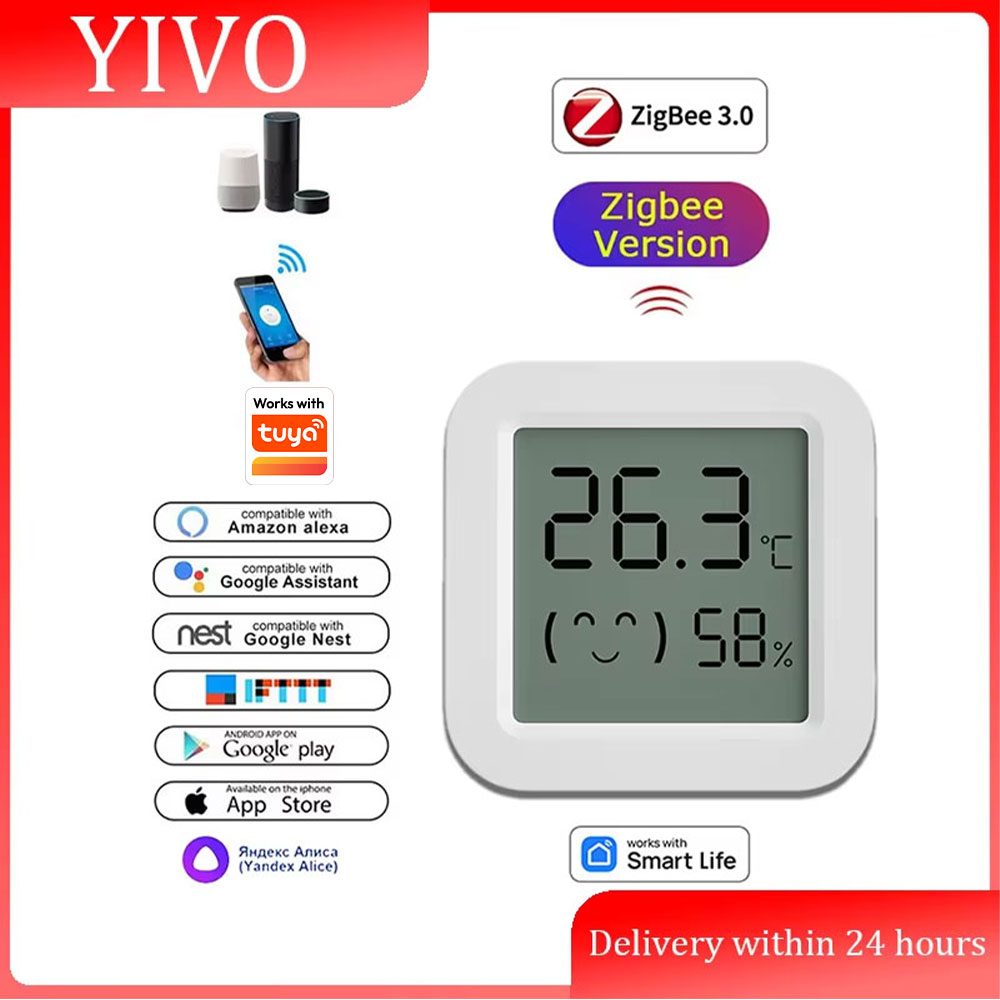 Smart Home Yandex - Zigbee 3.0 Temperatur- und Feuchtigkeitssensor, APP-Fernbedienung,