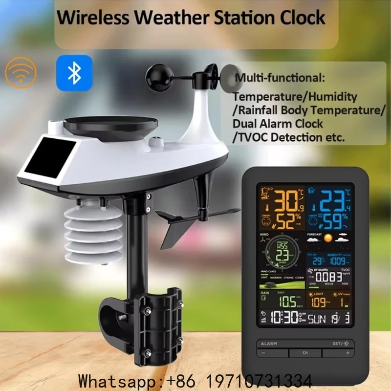 Smart Home Monitor - WLAN-Smart-Wetterstation Digitales Smart-Home-Thermometer mit Sensor für