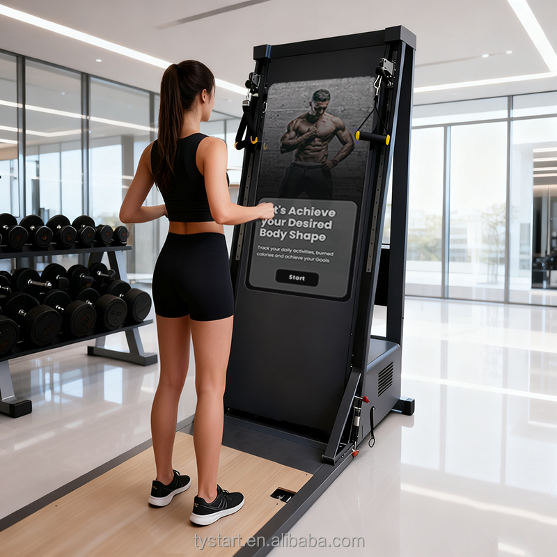 Smart Home Gym Mirror - Tystart Ai Smart Fitness-Spiegel, bodenstehend, 32/43