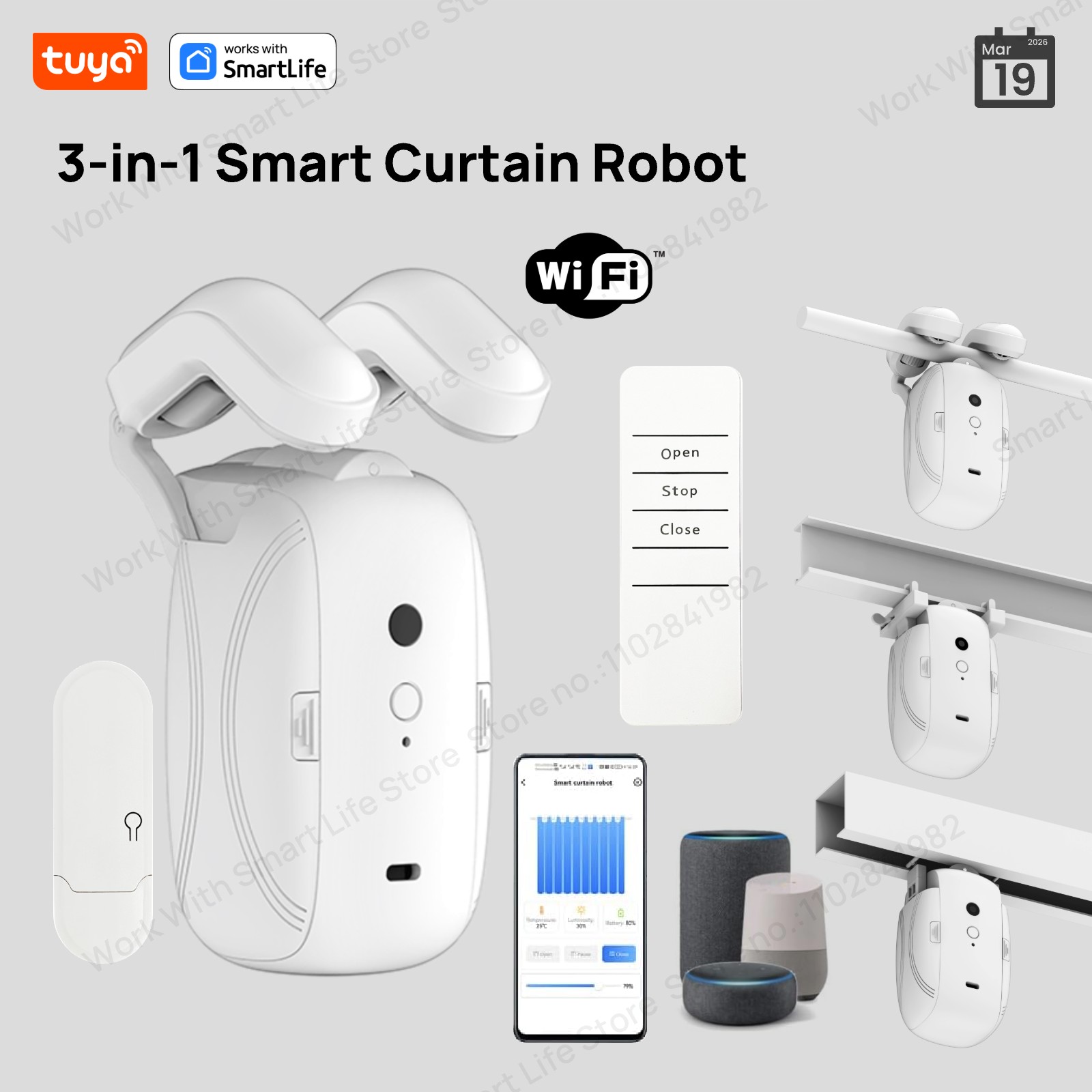 Smart Home Gira - 1/2 Stück Tuya Smart WiFi Vorhangroboter