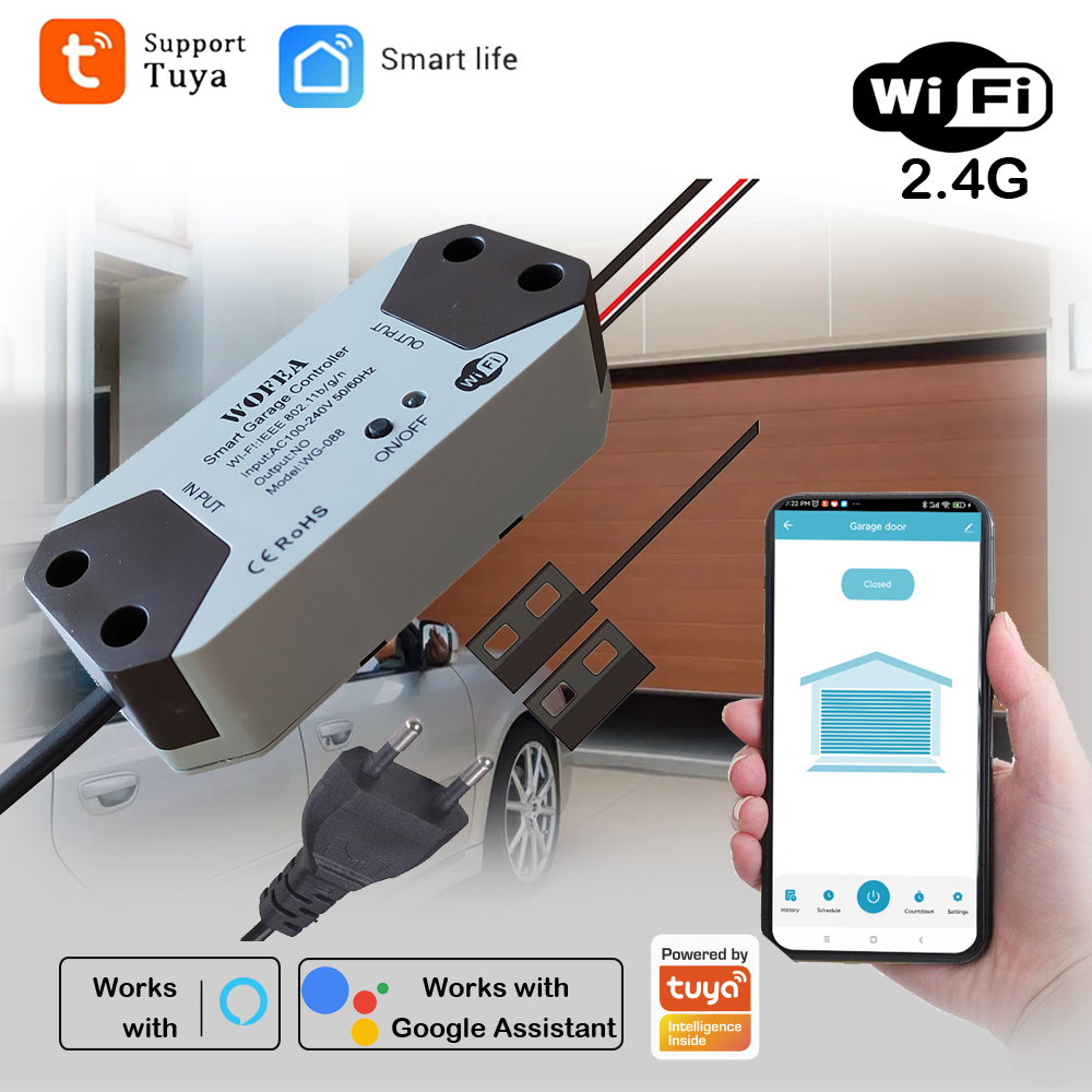 Smart Home Europe - Intelligenter Garagentoröffner-Controller, EU-Stecker, funktioniert mit Alexa,
