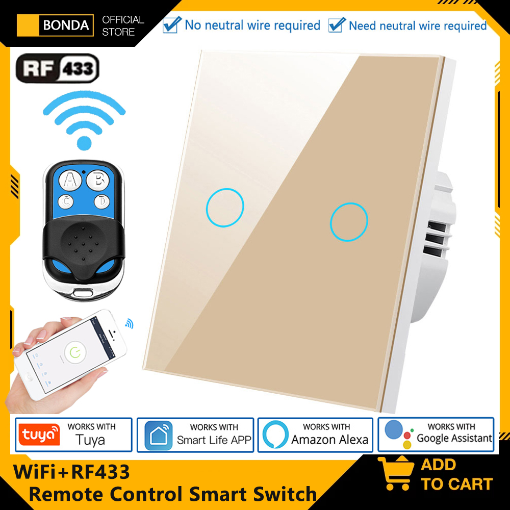 Smart Home Europe - Tuya EU WiFi+RF433 Smart Fernbedienung Schalter
