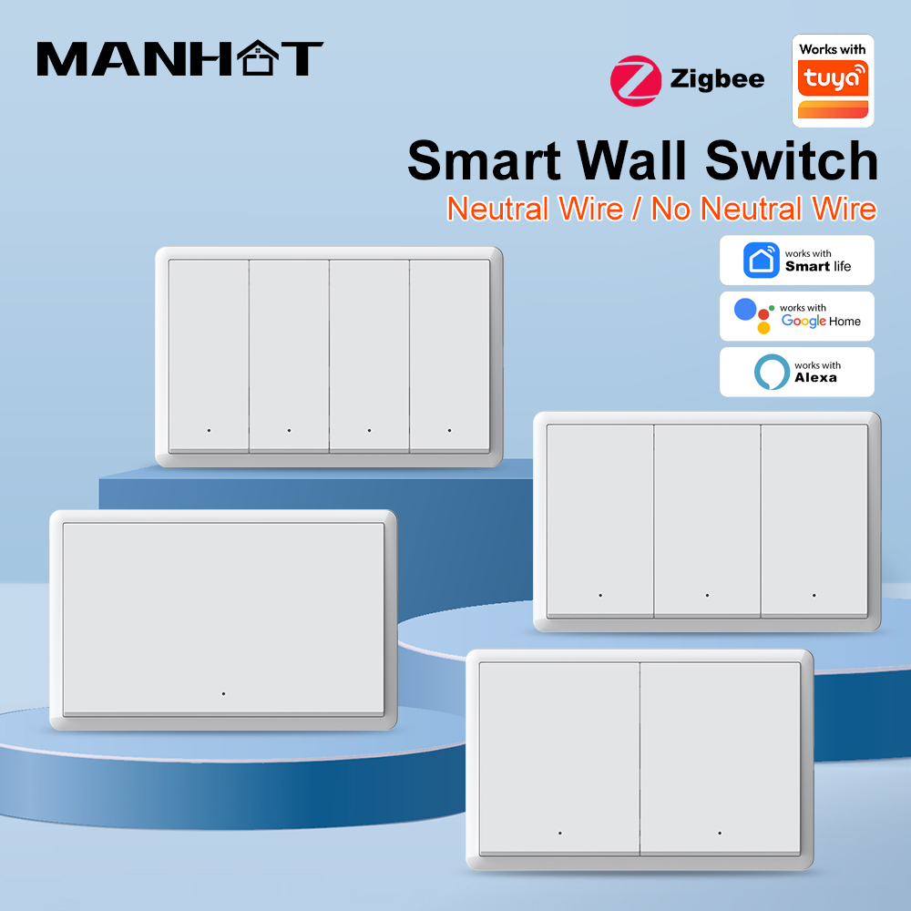Smart Home Life - MANHOT ZigBee3.0 Smart Switch ohne Neutralleiter,
