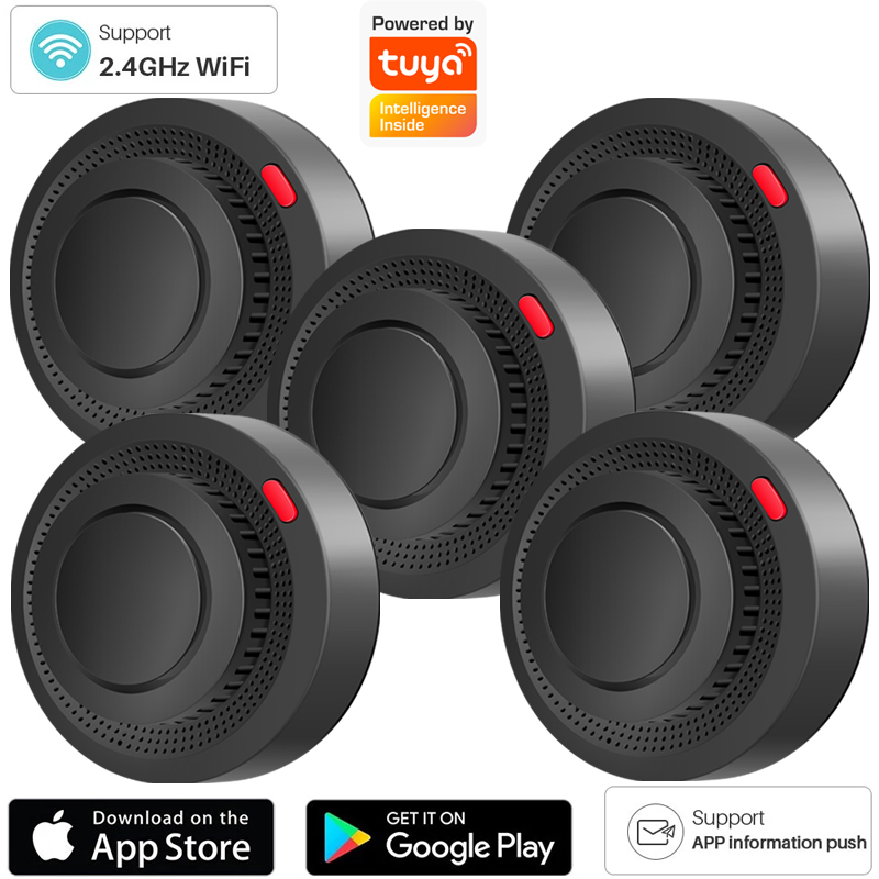 Smart Smoke Detector - 2,4G WLAN-Rauchmelder, kabelloser Sensor, Feueralarm, Sicherheitssystem