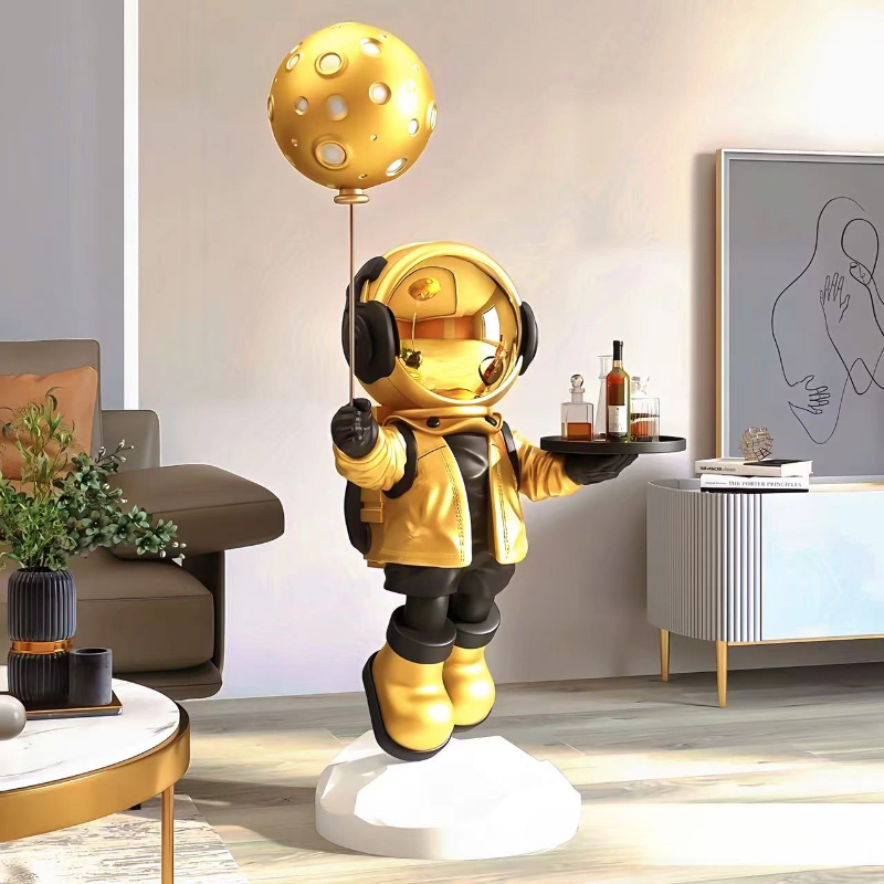 Smart Home Europe - Große kreative Astronauten-Astronauten-Aufbewahrungsornamente, intelligente Heimdekorationen, Bluetooth-Lautsprecherfunktionen