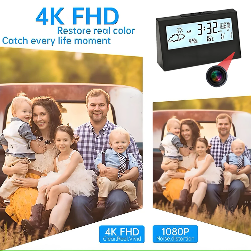 4K WLAN-Uhrenkamera mit Bewegu – Smart Home Cctv Bewertung und Preis